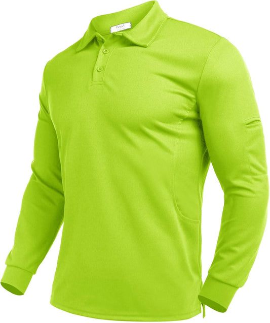 Deyeek Men's Polo Shirts Long Sleeve Golf Polo Shirts for Men Quick Dry UPF 50+ Sun Protection Polos Casual Collared Shirts