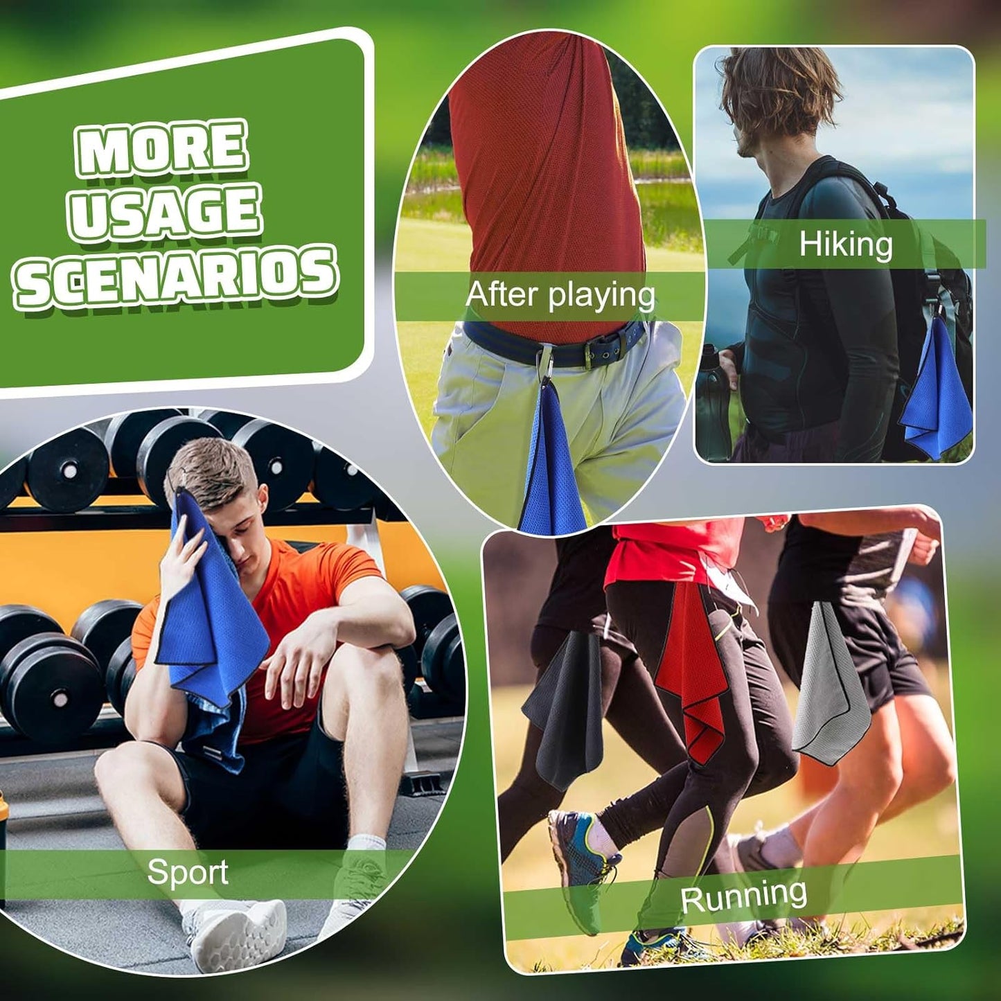 Batiyeer Golf Towels Bulk for Bags 16'' x 16'' Microfiber Waffle Pattern Golf Towel with Clipfor Mini Tournament, Club, Yoga, Fitness