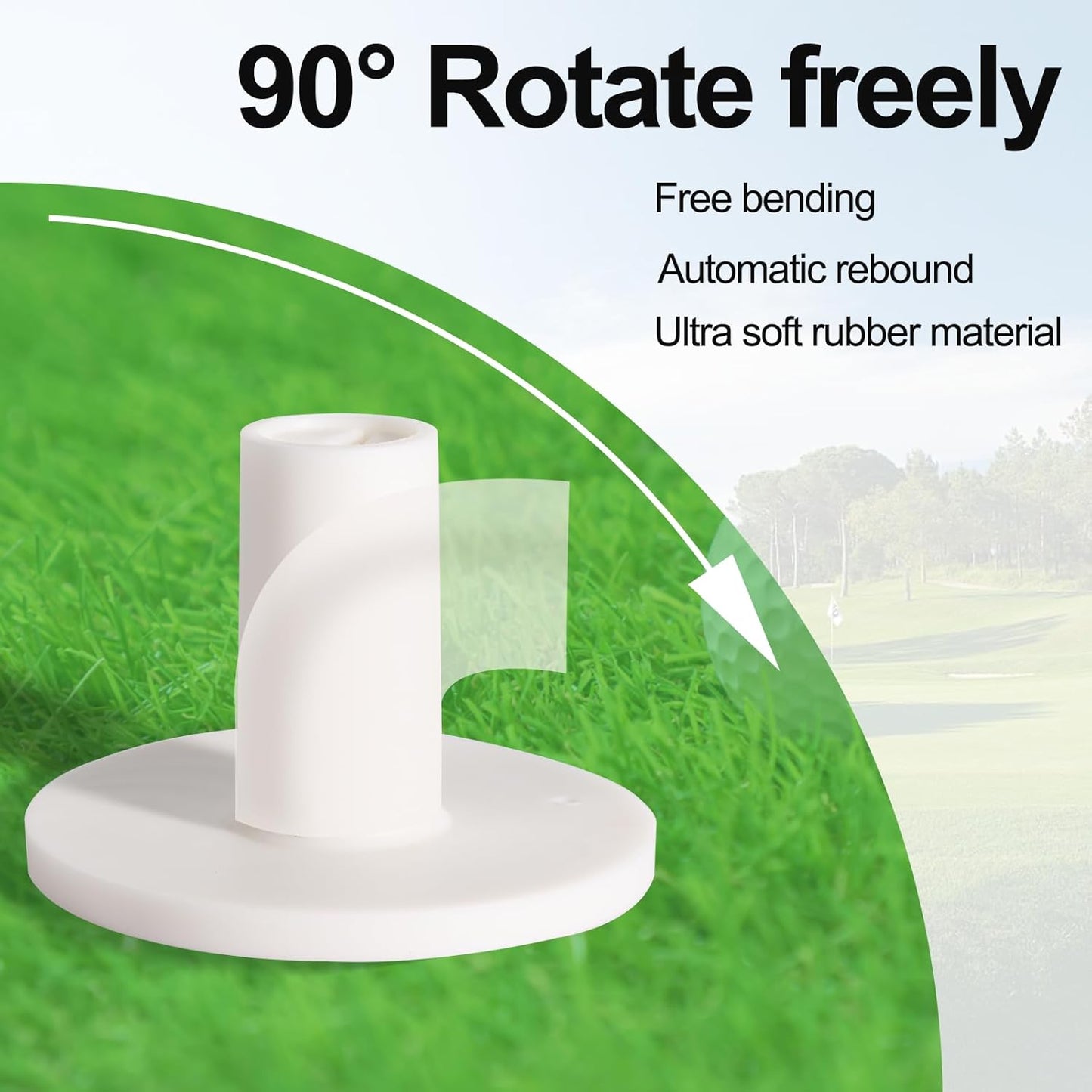 Rubber Golf Tees for Mats Adjustable Height Golf Simulator Tees, Indoor Outdoor Practice, Non-Slip Golf Mat Tees with Holder, Compatible with Driving Range & Golf Simulators