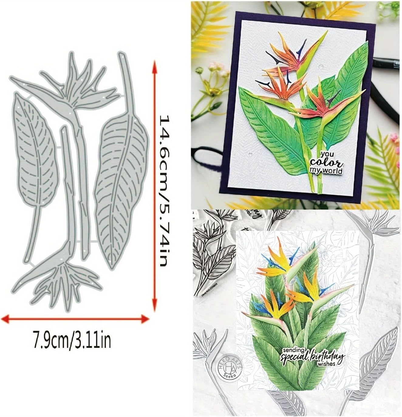 Flowers Metal Cutting Die for Scrapbooking - Cut Stencils for DIY Scrapbook Photo Album Decorative Paper Card, Card Making Supplies, Stencils & Crafting Die Cut (Waterweed 5.7 x 3.1 in)