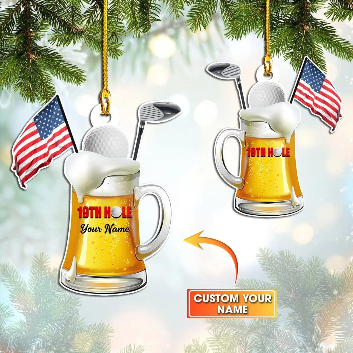 Personalized Golf Ornament, Custom Shape Ornament, Gift for Golf Player, Gifts for Golf Lovers, Him, Her, Home Décor, Golfing Cart Christmas Ornament, Idea 11