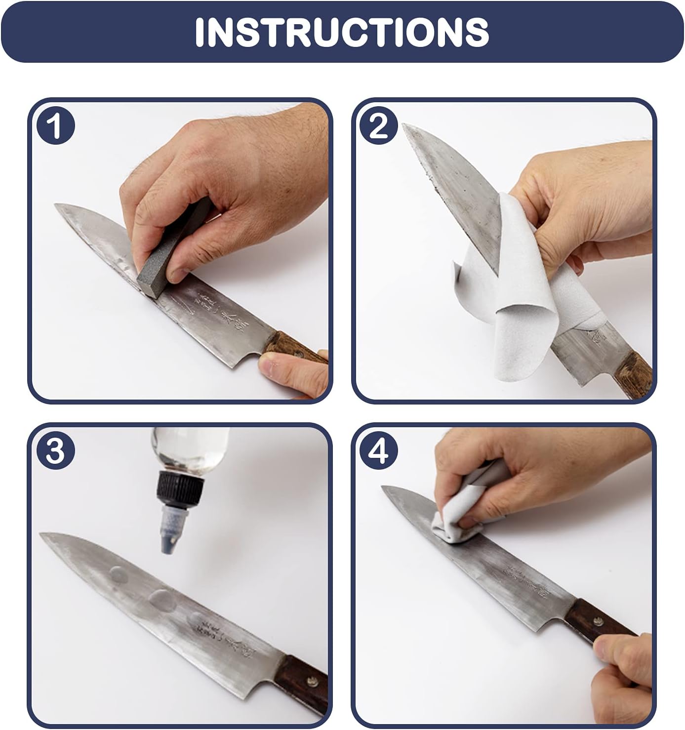 Knife Oil Rust Eraser Kit, Extra Large Rust Remover for Knives, Sword Maintenance Oil (3.4 oz) for Carbon Steel Blade, Cleaning, Protection And Lubricant Care Set