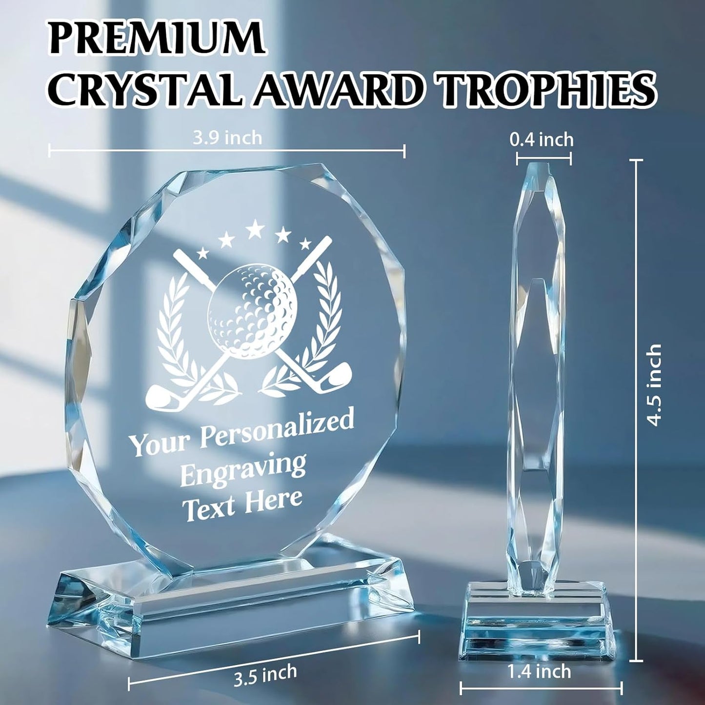 Personalized Trophy Award - Custom Crystal Awards and Trophies - Plaques Personalized Engraved - Thank You Gifts - Employee Appreciation Gifts for Cowokers, Recognition, Sports