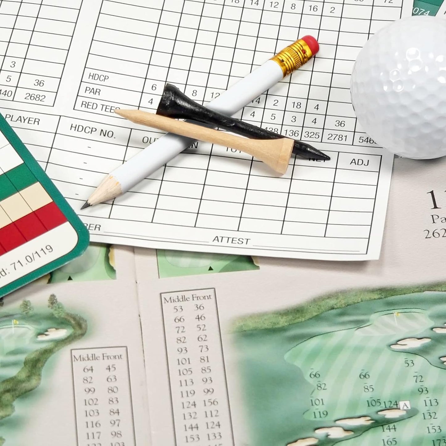 Outus 144 Pcs Mini Golf Pencils Bulk Half Pencils with Eraser #2 HB Pre Sharpened for Party Favors Office Supplies 4 Inch(White)