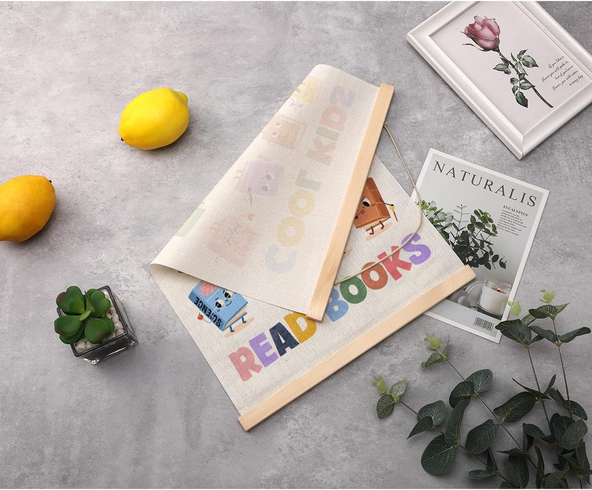 Reading Poster Hanger, Reading Nook Classroom Decor Wall Decor, Toddler Learning Posters, Educational Posters Wall Art Wall Hanging Banner Farmhouse Living Room Nursery Home Baby Room Decor