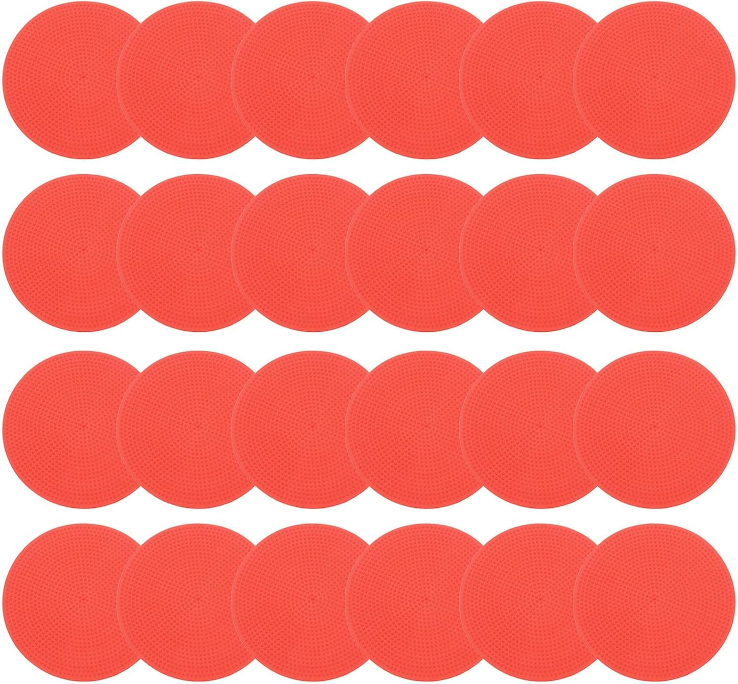 PATIKIL 4 Inch Poly Spot Markers, 24Pcs Non Slip Rubber Floor Dots with Storage Bag Flat Agility Cones for Sports Training Basketball Football