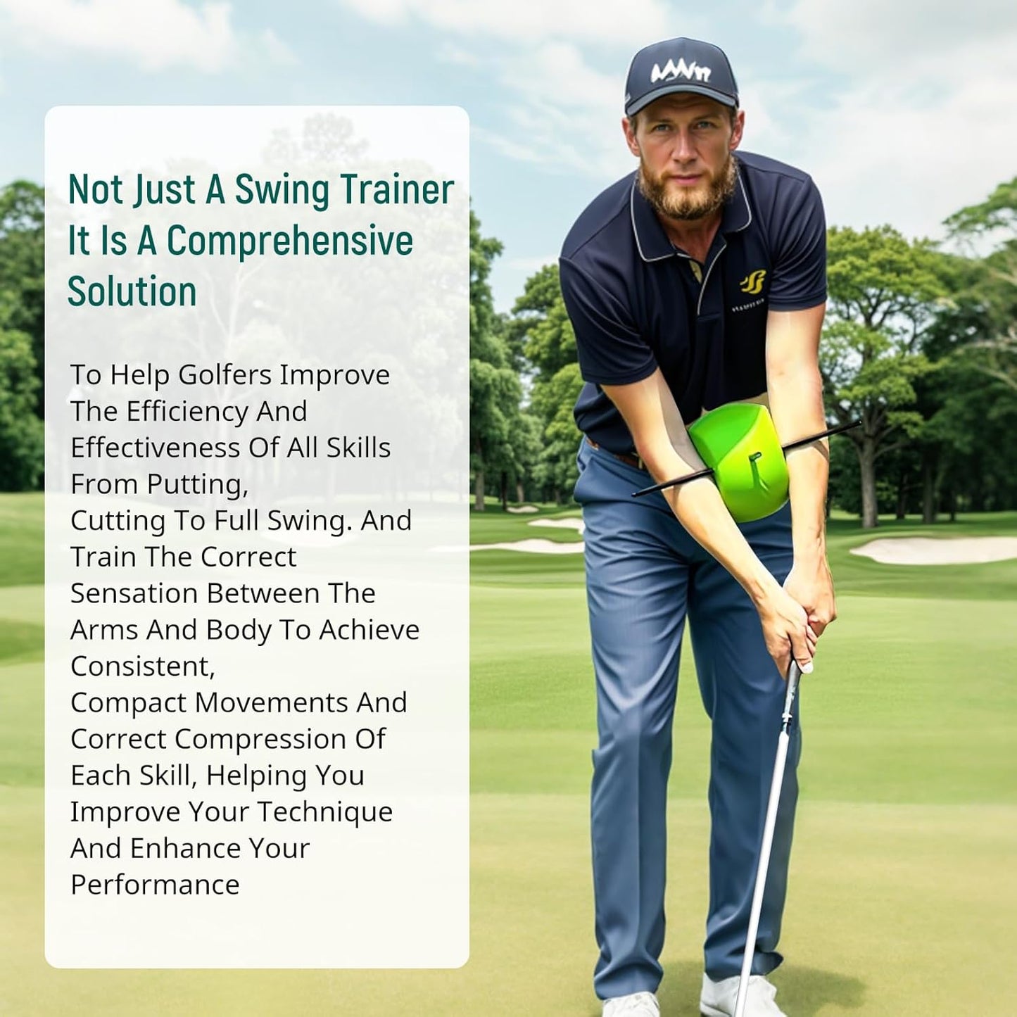 The Connector Golf Training Aid, Golf Swing Trainer for Posture Correction Practice, Golf Swing Training Aid, Golf Training Aids Helps Train Proper Swing Mechanics, Arm Structure