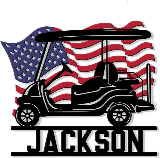 Golf Metal Sign – Custom Name Wall Decor for Porch, Yard, or Bedroom – Gift for Dad, Mom, Golf Enthusiast, Son, Daughter, or Coach on Birthday or Golf Event