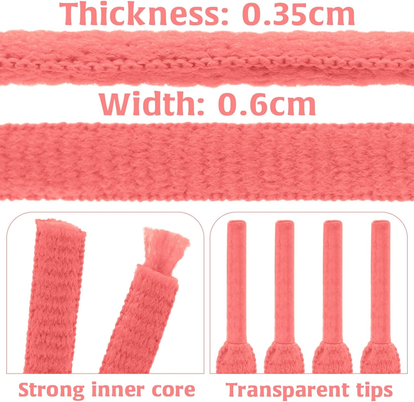 DELELE 2Pair Oval Shoes laces 42 Colors Half Round 1/4" Athletic ShoeLaces for Sport/Running Shoes Shoe Strings