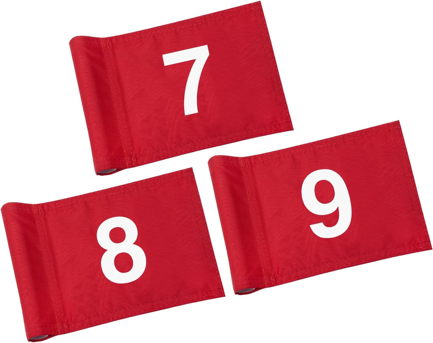 KINGTOP Numbered Golf Flag All 8x6 Inch – Upgraded Dual-Layer 420D Nylon, Double Sided Printing, Tube Inserted – Mini Practice Putting Green Flags for Yard