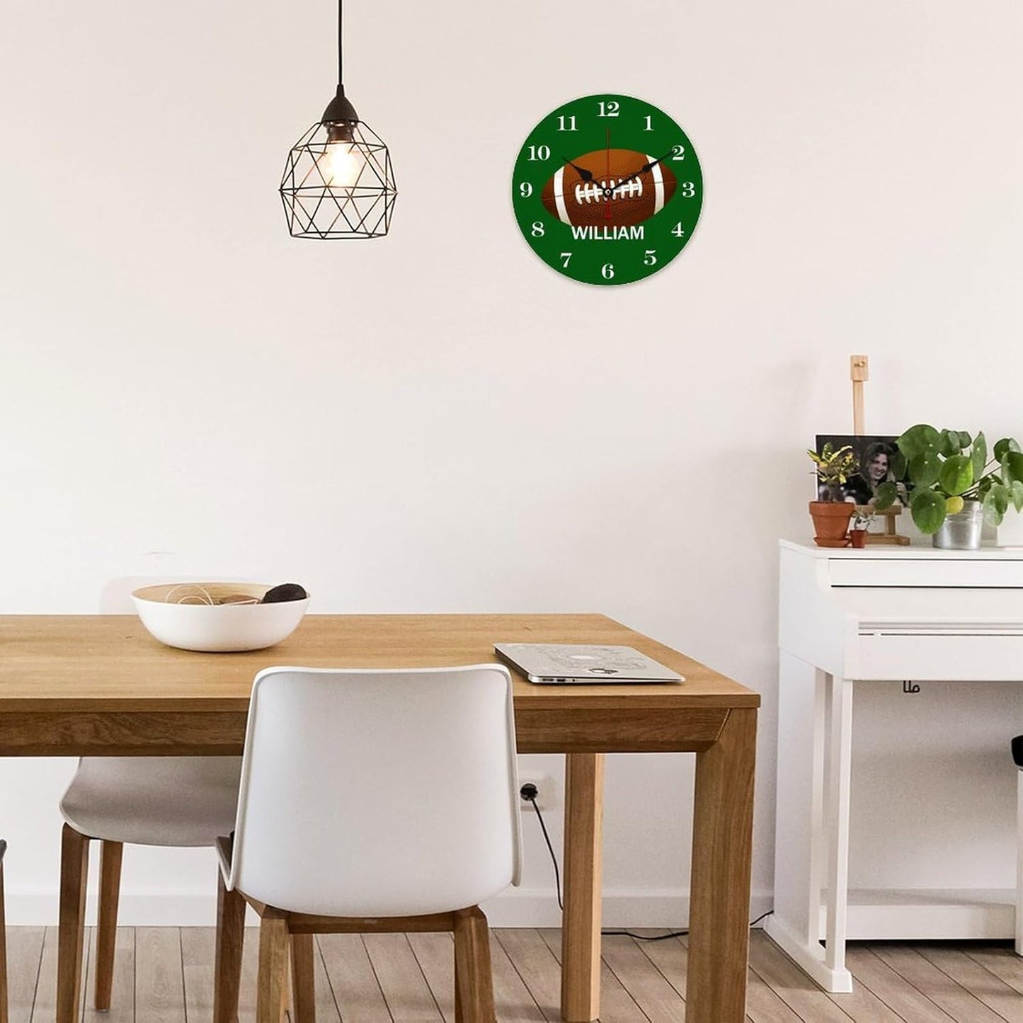 Personalized Name Football Wall Clocks Battery Operated 12 inch Rugby Clocks Decorative Silent Kids Wall Clock with Name Custom Kids Birthday Gifts Children Room Decor, Style-5, 280ol7mcge2u