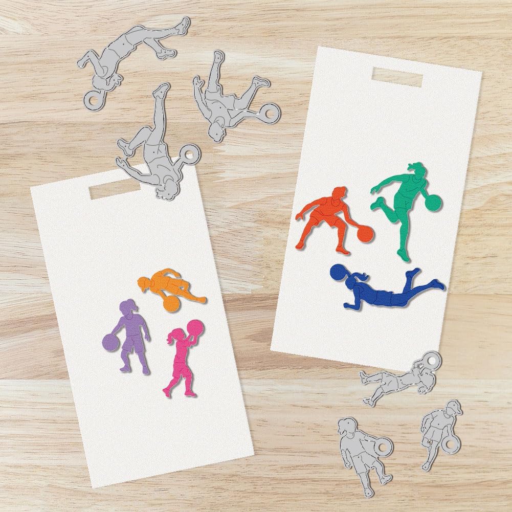 Basketball Player Cutting Dies Sports Season Card Making Die Cut Carbon Steel Die Cuts Stencils Card Scrapbooking Embossing Template for DIY Paper Craft Making Album Gift Invitation Decor