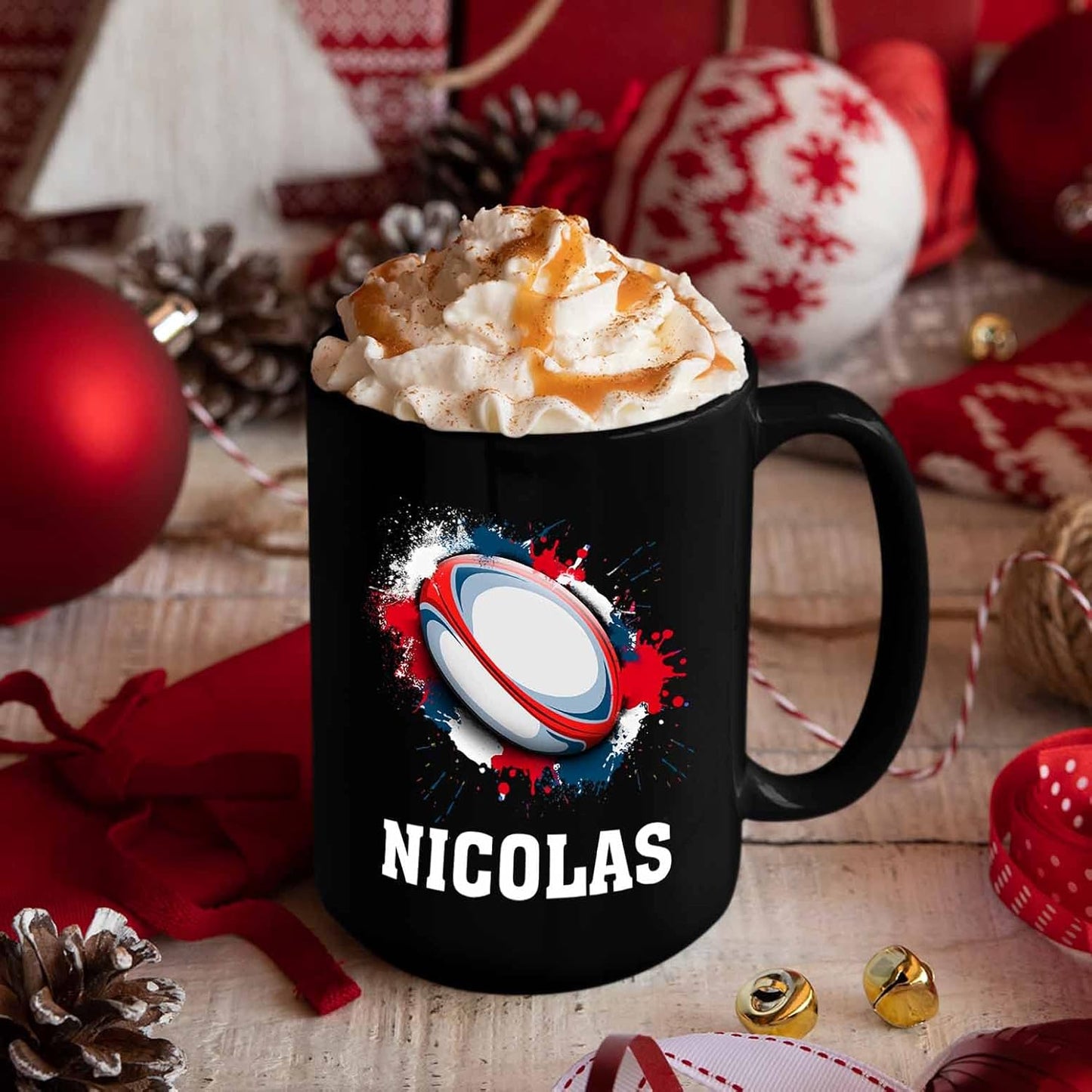 Personalized Choose Name Rugby Black Ceramic Mug Gifts For Fans Team Sport, Customized Rugby Ball Coffee Mugs Cups 11 Oz 15 Oz, Rugby Player Coffee Cup, Rugby Travel Team Mug, Rugby Ball Sport Mug