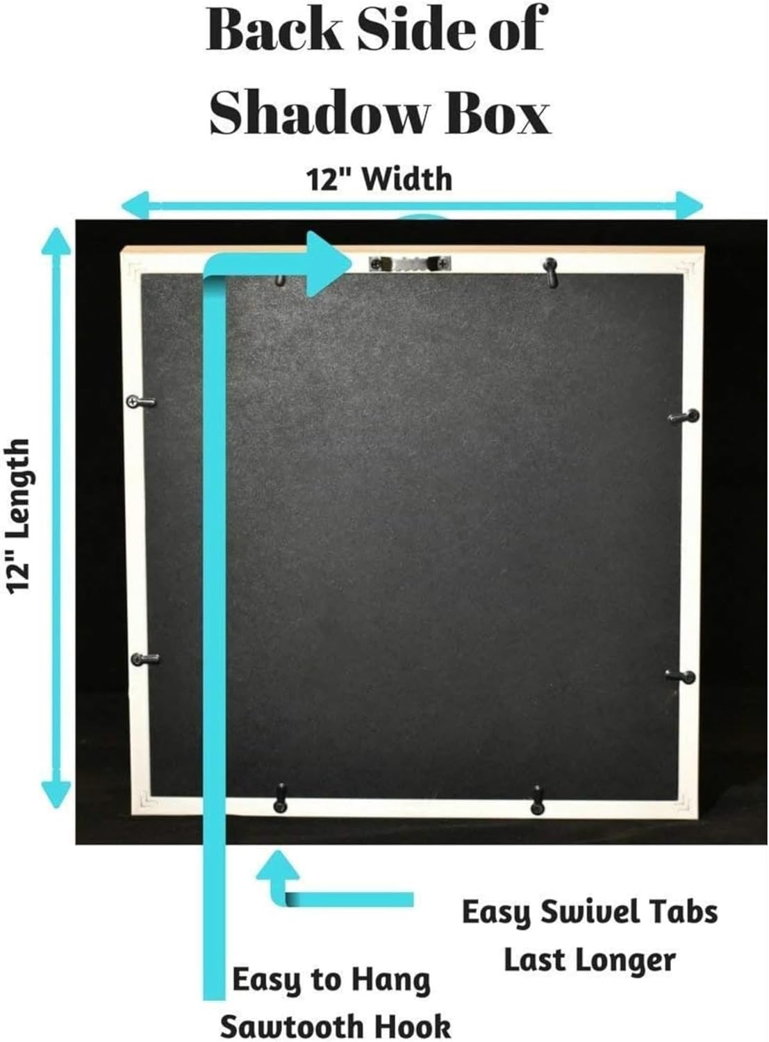 Tasse Verre 10x10 Rustic Display Shadow Box (2-Pack) Frame w/Linen Background and 16 Stick Pins - Ready to Hang Shadowbox Picture Frame - Box Display Baby Memorabilia Wedding