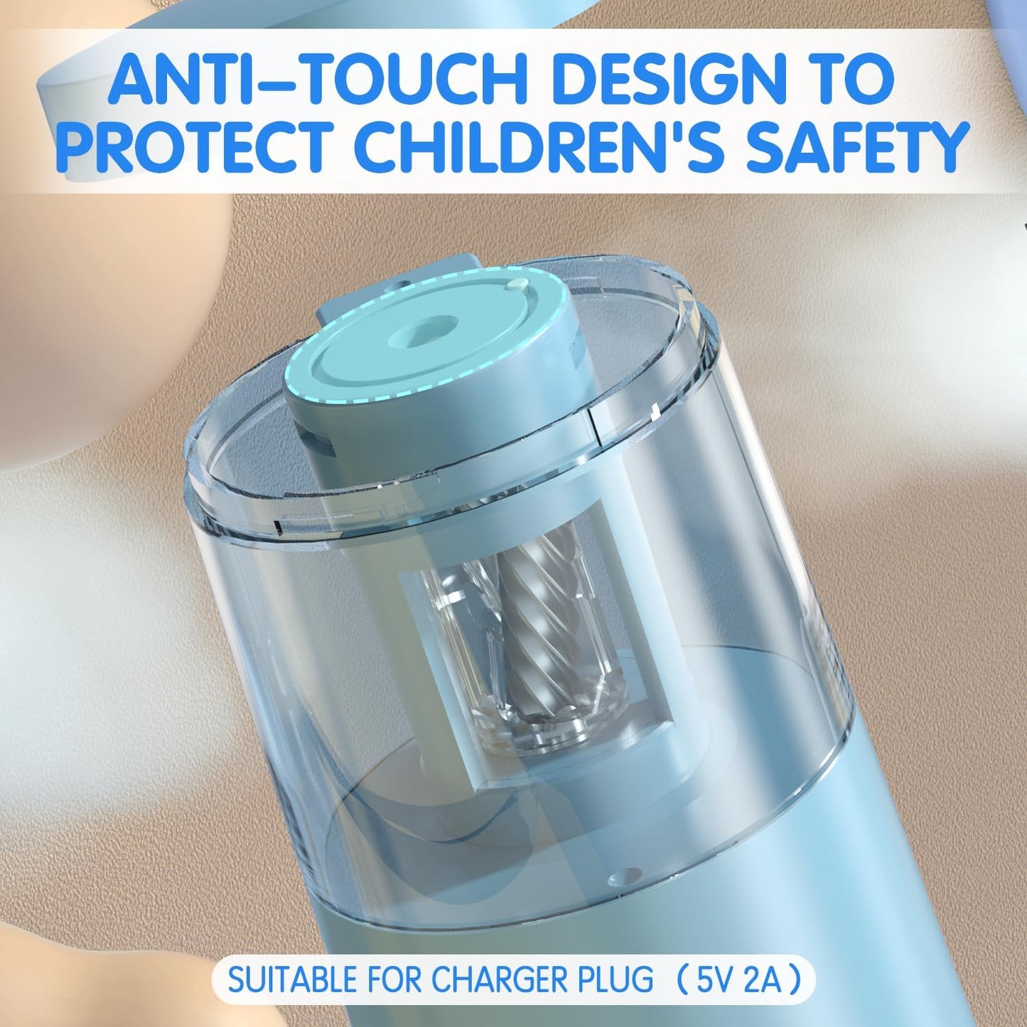 Deli Electric Pencil Sharpener, Automatic Pencil Sharpeners for No.2 Pencils Colored Pencils, Auto Stop, USB & Battery Operated for Kids, Students, Classroom, Home and Office, Blue