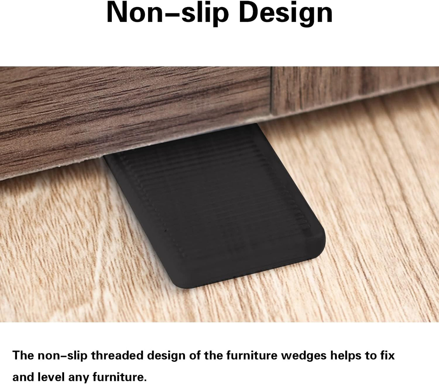 8 Pcs Black Wedges, Shims for Leveling Furniture, Plastic Hard Plastic Wedge Shim, Table Leveler Wedge, Rubber Type Texture Levelers, Perfect for Home, Uneven Door, Floor, Toilet (Mini Thin)