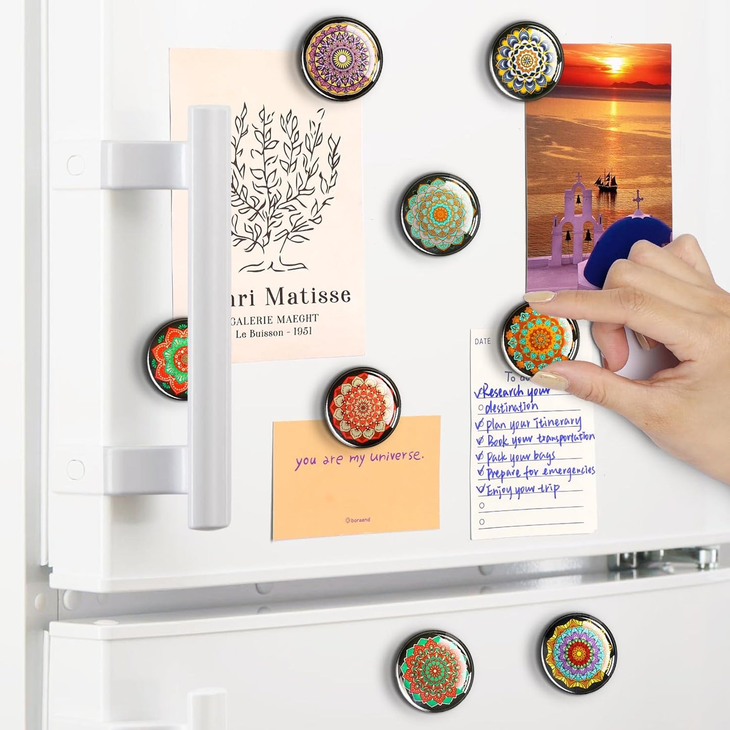 FINDMAG 12 Pcs Glass Fridge Magnets Sticker, Cute Refrigerator Magnet, Small Whiteboard Magnets, Strong Fridge Magnets for Classroom, Kitchen, Office, Home and Cabinet