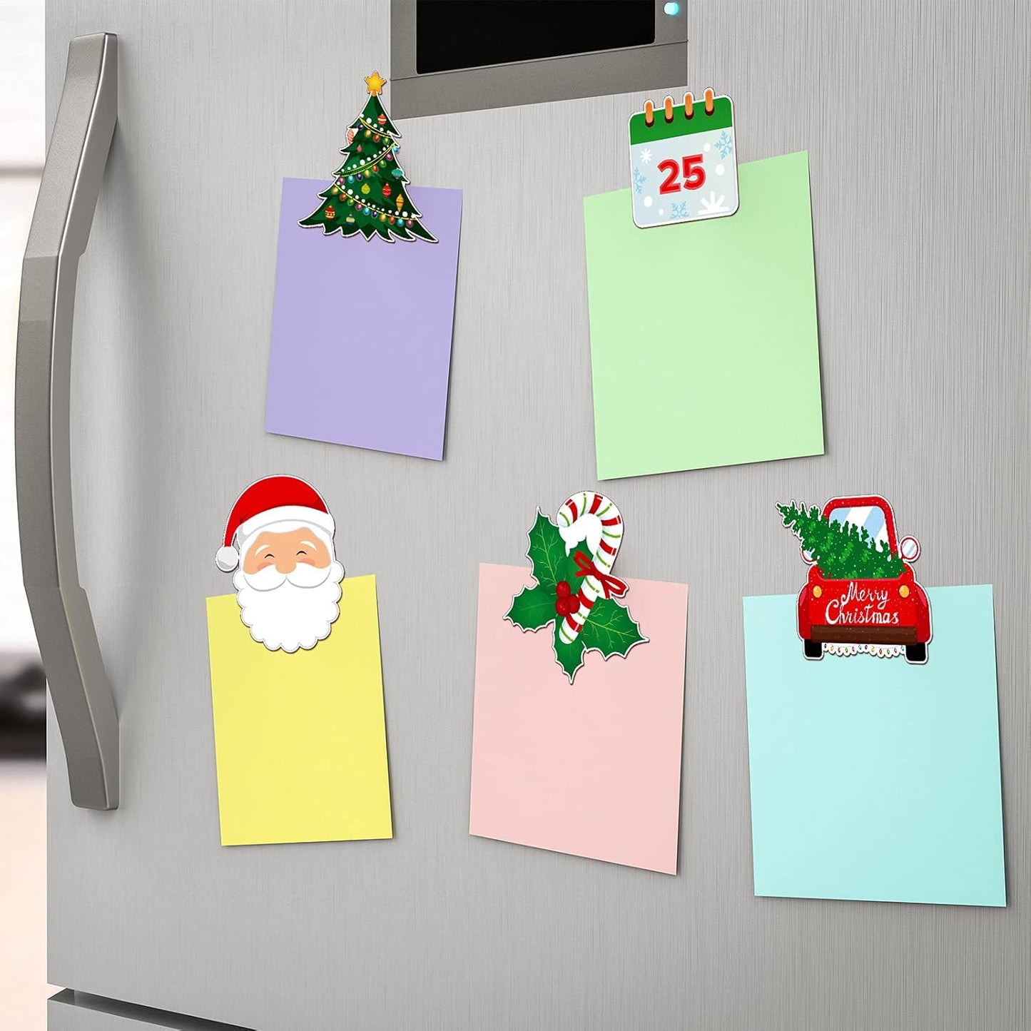 12 Pieces Christmas Refrigerator Magnets Holiday Winter Christmas Tree Sock Magnets Fridge Magnetic Decor for Locker Dishwasher Kitchen Home Office Decor