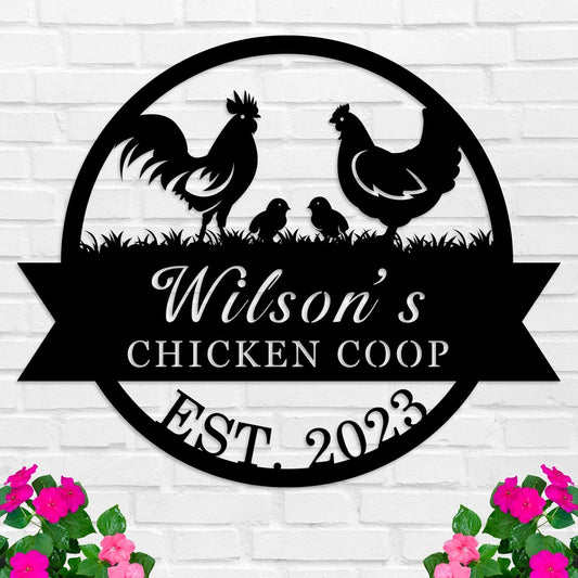 Custom Chicken Coop Sign, Personalized Family Name Chicken Coop Sign, Personalized Chicken Farm Sign, Custom Farm Coop Sign, Mothers Day Gifts