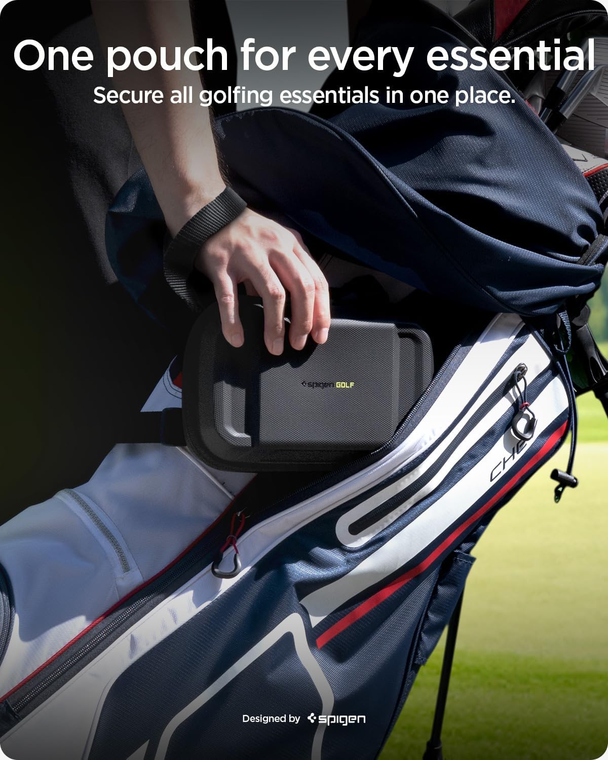 Spigen Golf Essentials Organizer Pouch - Golf Accessories/Valuables Holder and Case Fits Balls, Tees, Markers, Gloves