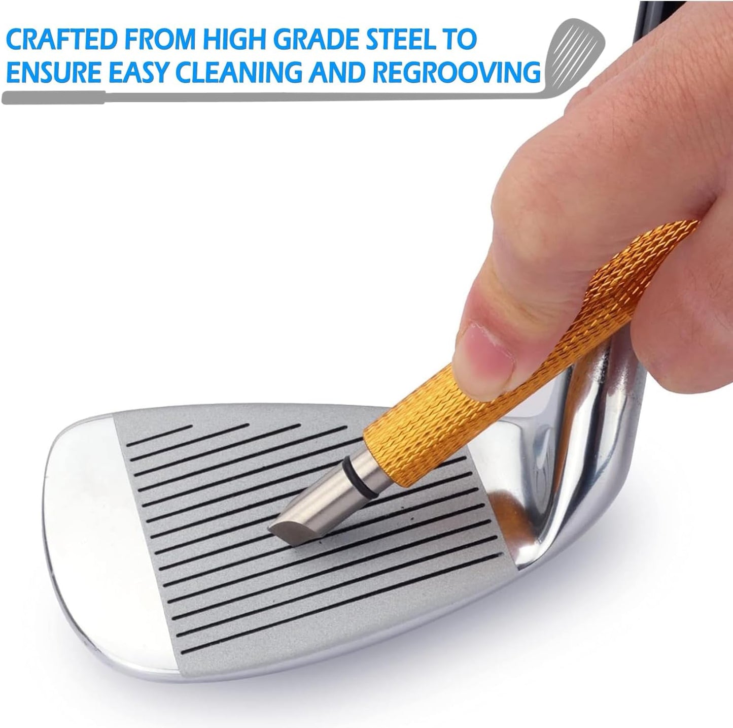 Golf Club Grove Sharpener,Golf Club Grove Cleaner, Re-Grooving and Cleaning Tool for Wedges and Irons, Optimal Backspin on Golf Ball for Precision Shots 5 Colors to Choose from