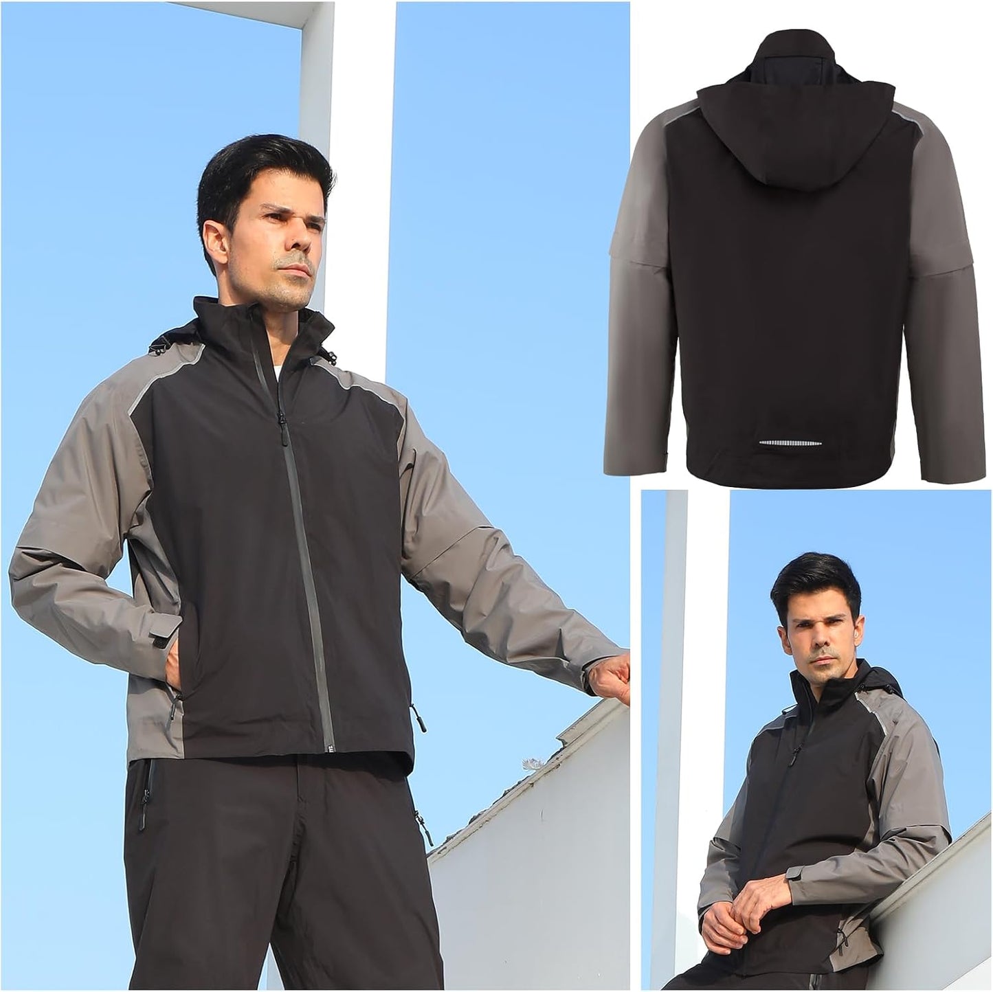 K.E.J. Golf Rain Jacket for Men Waterproof Raincoat Lightweight Jacket Golf Suit for Hiking Cycling Running Camping Traveling