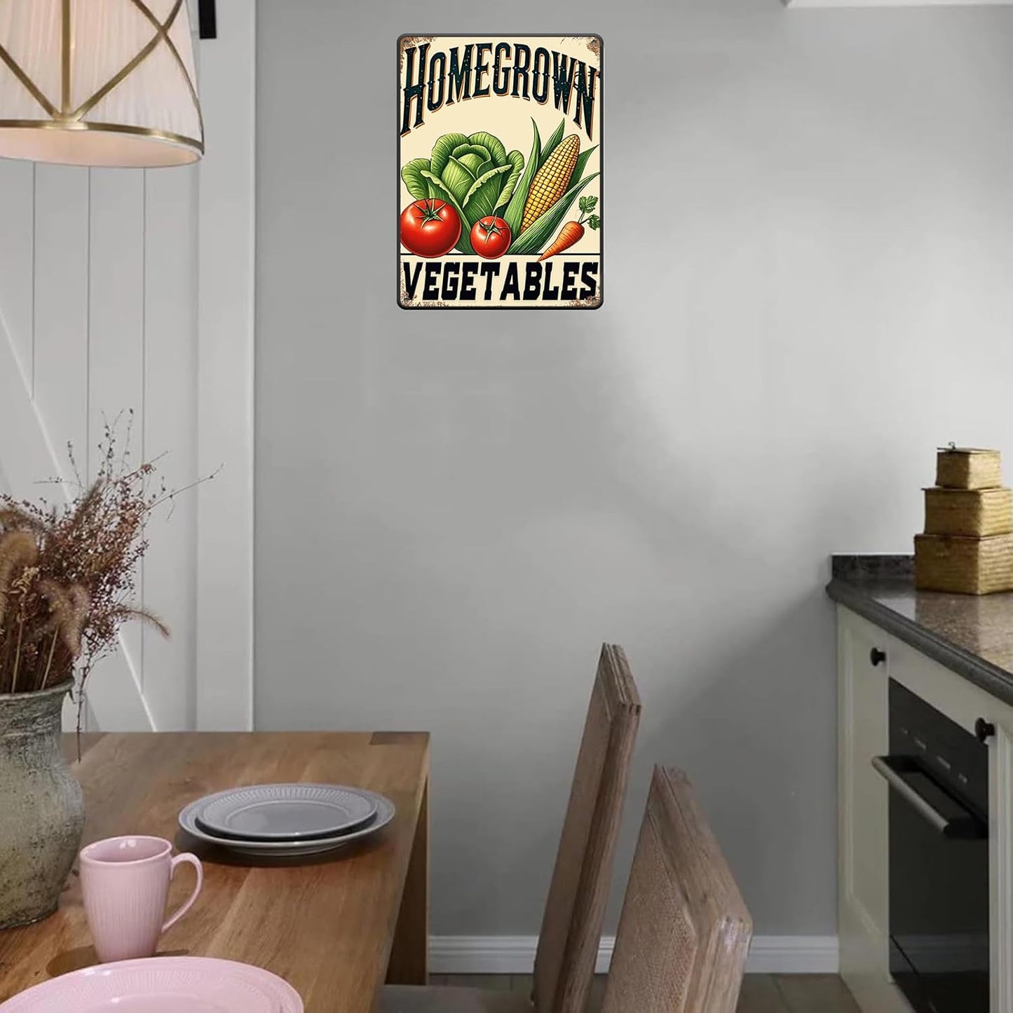Vegetable Tomato Corn Poster Vegetable Metal Tin Sign Homegrown Vegetables Bar Pub Sign Poster Home Decor Garage Bar Restaurant Kitchen Cafe 12x16 Inch Wall Art Decor