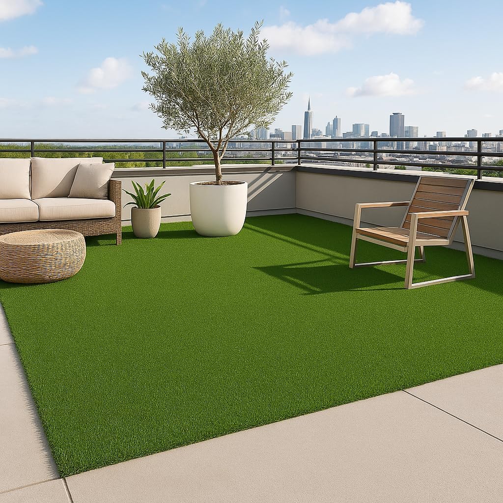 Ottomanson Artificial Turf Golf Hitting Mat 5' x 6'6" Indoor/Outdoor Waterproof Synthetic Fake Grass for Putting Practice Baseball Football Sports Gym Backyard, Custom Size 2' up to 30'