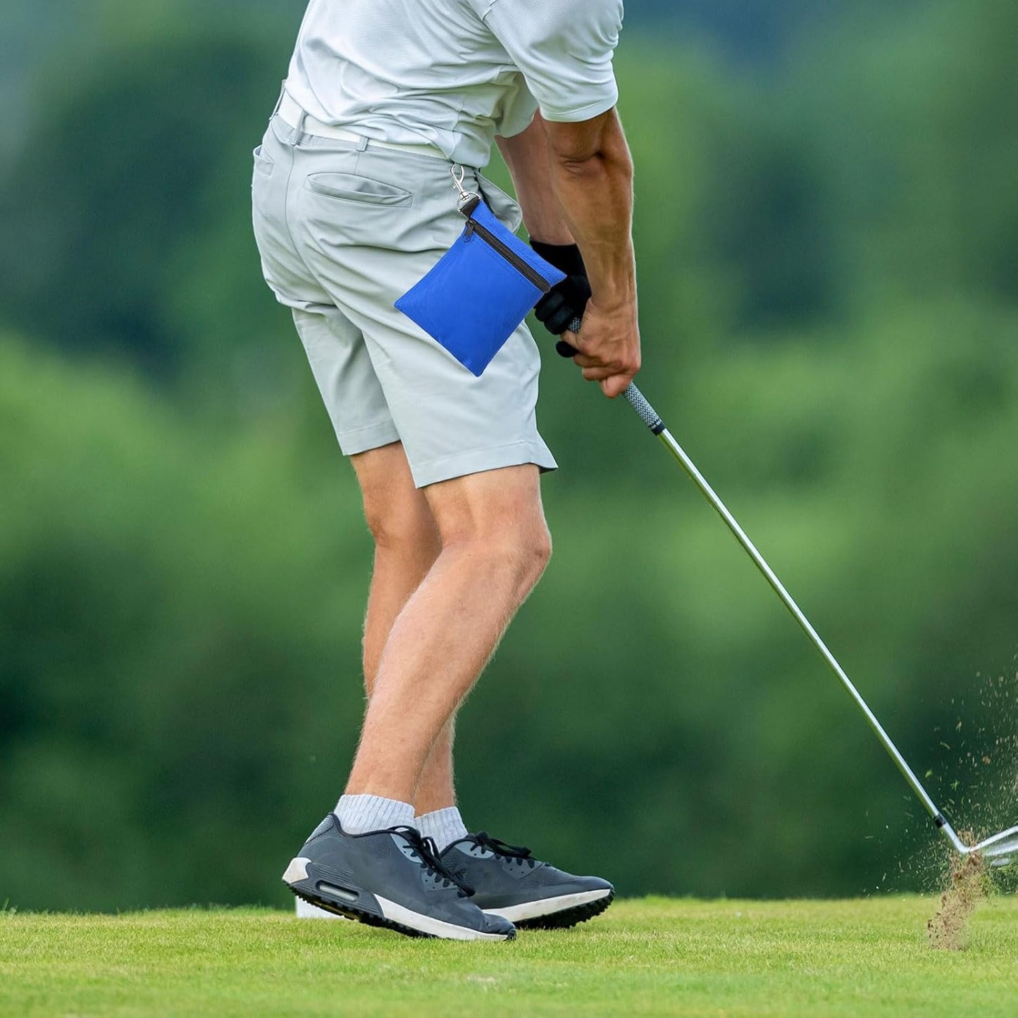 PATIKIL Golf Tee Pouch, Zipper Golf Ball Bag with Metal Lobster Claw Clip for Men Women Valuables Holder