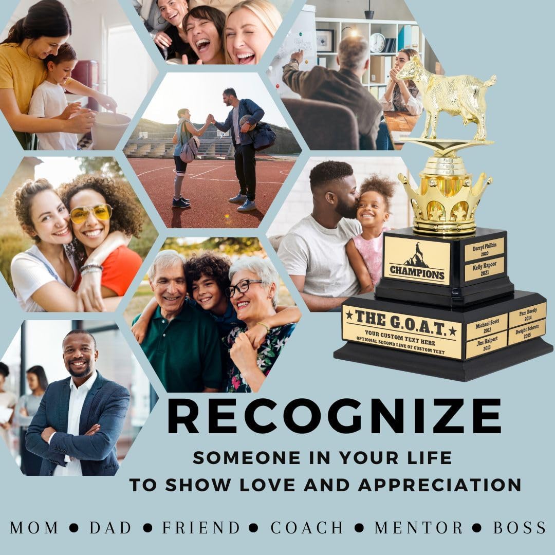 Large Goat Trophy-G.O.A.T.-Greatest of All Time Funny Trophy-Traveling Perpetual Award