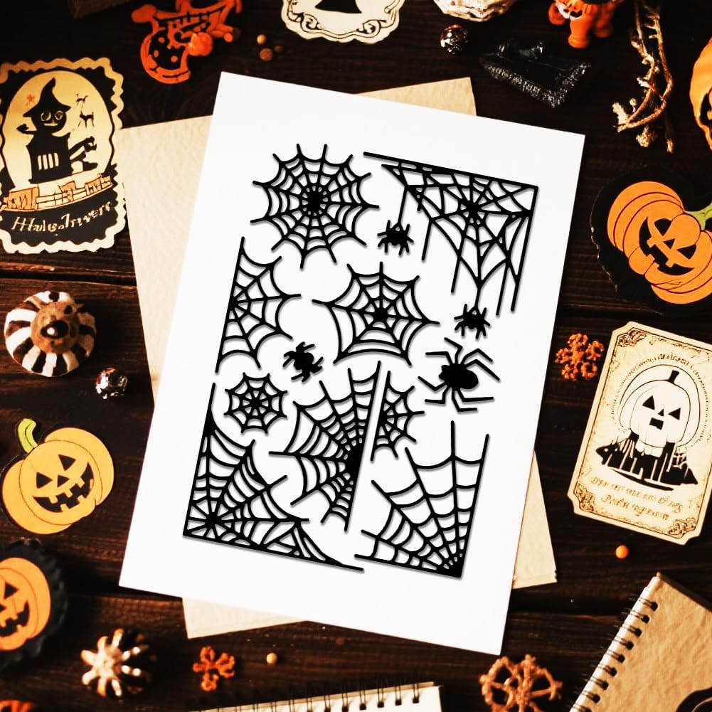 MAYJOYDIY Halloween Spider Web Metal Cutting Die Cuts DIY Crafts Cobweb Scrapbook Paper Cards Cutting Dies Cut Stencils for DIY Embossing Card Making Book Tags Decorative Paper Dies Scrapbooking