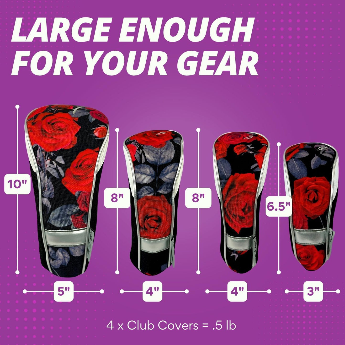 Taboo Fashions Monaco Golf Club Covers for Women - Numbered Golf Headcovers Set for Driver, Fairway and Hybrid Clubs - Weather Resistant, Pack of 4