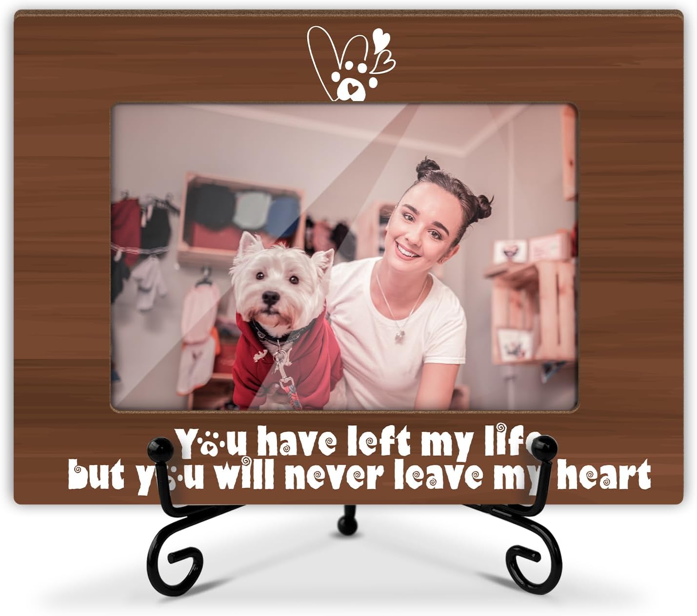 Memorial Picture Frame, Wooden Photo Frame with Stand, Sympathy Gifts for Loss of Loved One for Mom Dad Grandma Grandpa, Home Office Desk Decor Photo Frame Tabletop Display -xk30