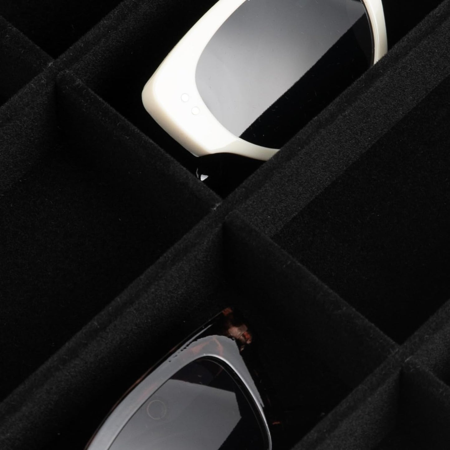 Frebeauty Sunglass Organizer,Velvet Glasses Organizer,8-Slot Sunglasses Tray for Drawer, Men's/Women's Sunglasses Box