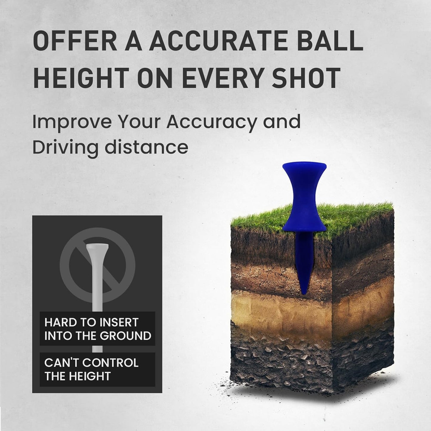 FINGER TEN Plastic Golf Castle Tees Step Down Unbreakable Mixed or Same Height Value 100 Count, 2 3/4, 2 1/4, 2, 1 3/4, 1 1/2 Inch Length Colorful for Practice