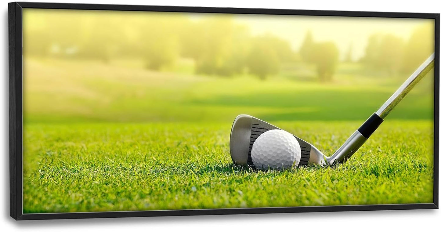 Large Golf Framed Wall Art for Living Room Golf Course Pictures Wall Decor Golf Sports Canvas Print Painting Artwork Modern Home Decorations for Bedroom Office 60x30 inch