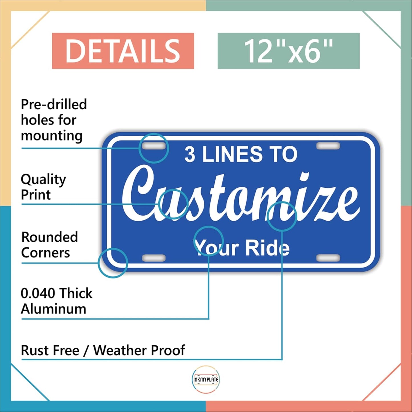 Custom Blank Novelty Aluminum Plate – Personalized 12x6 Decorative Sign – Choose Color, Font & Text – Indoor/Outdoor Use for Garage, Events & Gifts