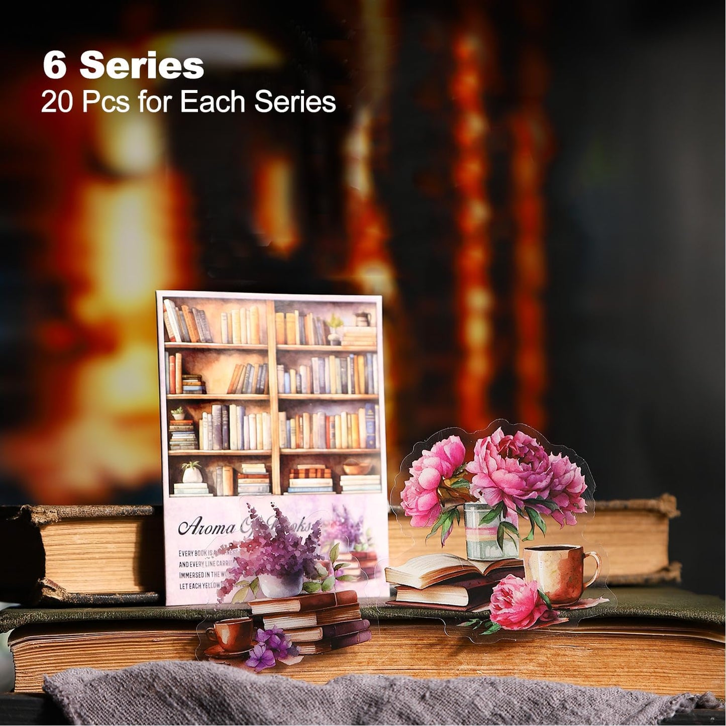 Vintage Book PET Sticker Set, 120PCS Retro Ephemera for Scrapbooking, Journaling, Crafting, DIY Projects, and Art Supplies