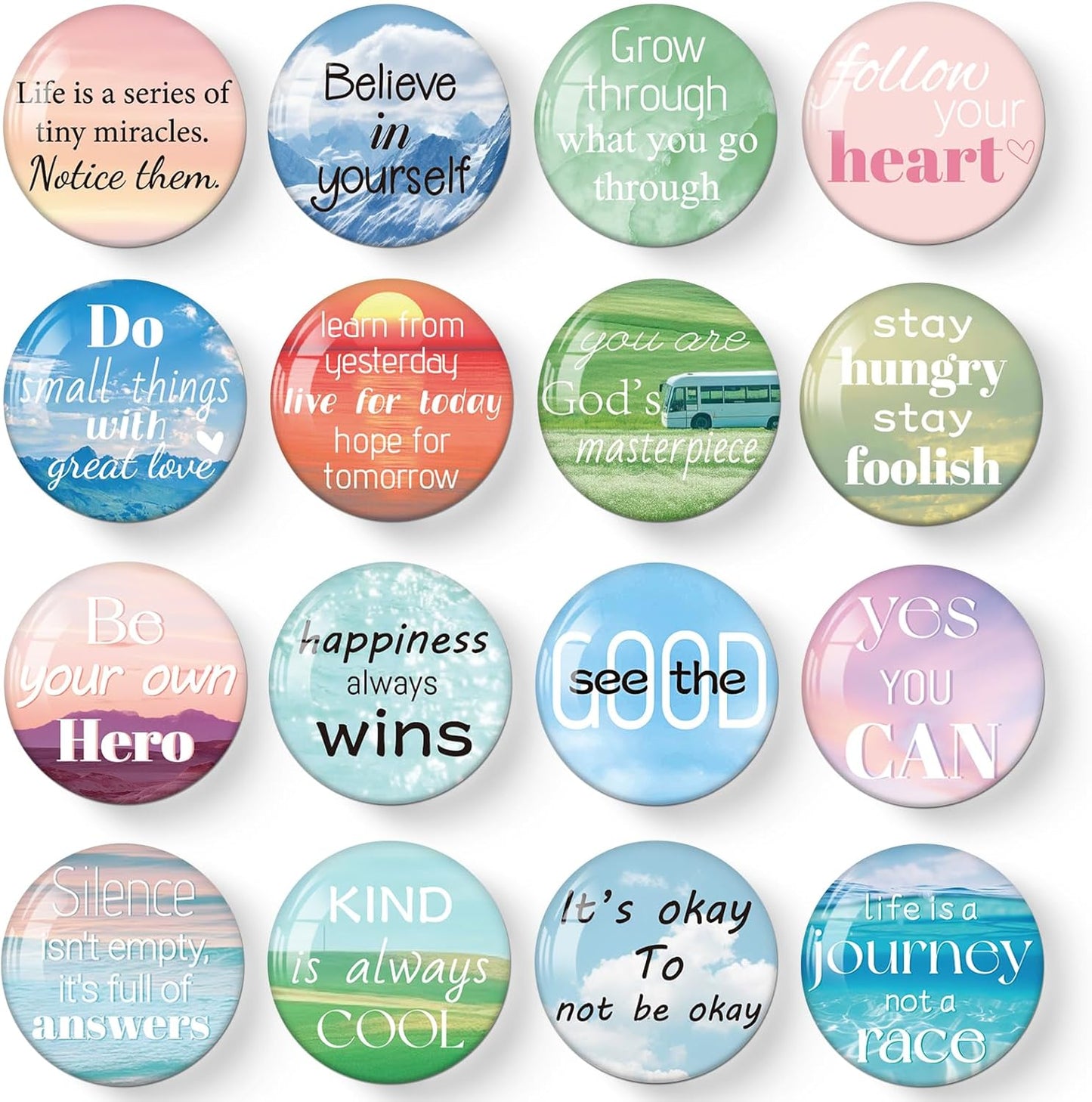 MORCART 16PCS Inspirational Magnets for Fridge, Motivational Quote Refrigerator Magnets Decorative for Locker Whiteboard Cabinet Office Kitchen Blackboard