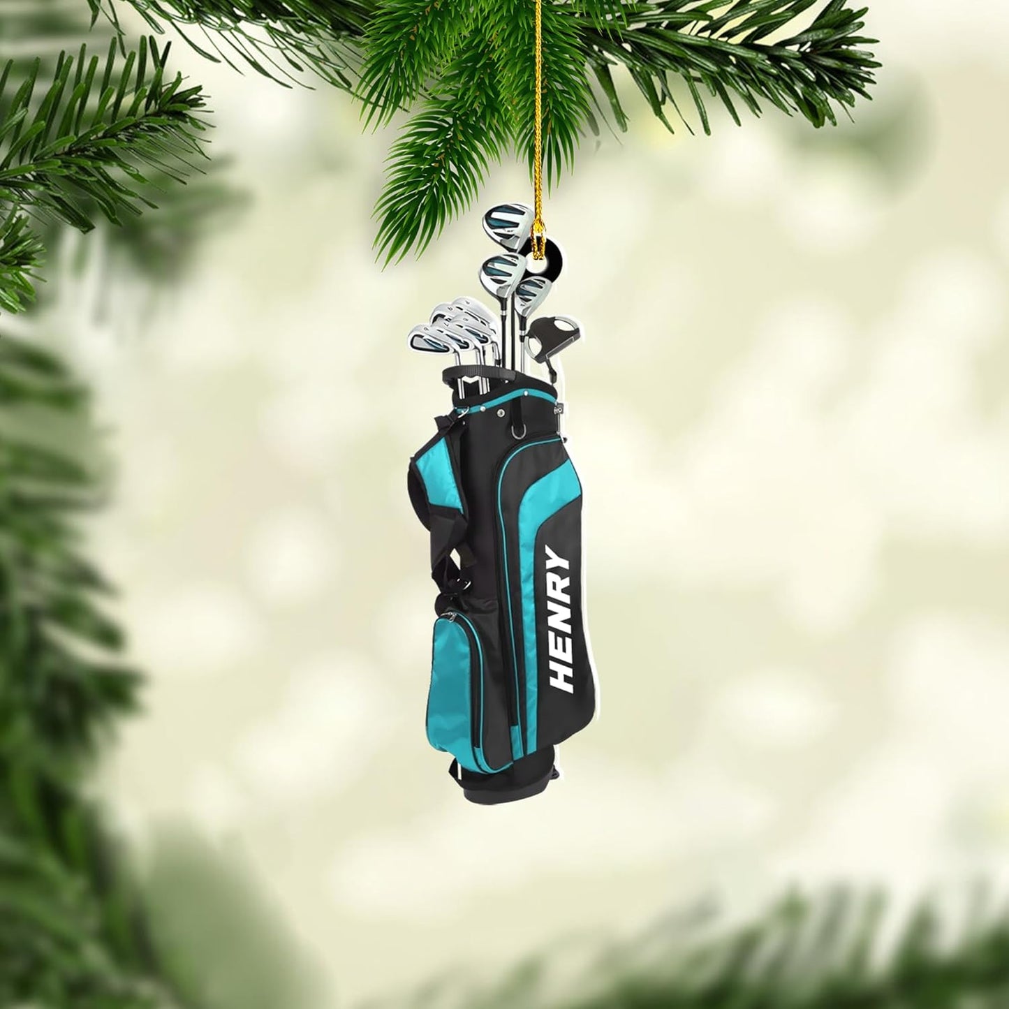 Personalized Golf Ornaments for Christmas Tree 2025 Custom Golf Christmas Ornament Golfing Bag Ornament Sports Golf Cart Ornaments Gift for Golfer Bag Golfing Lovers Hanging Decoration (G7)