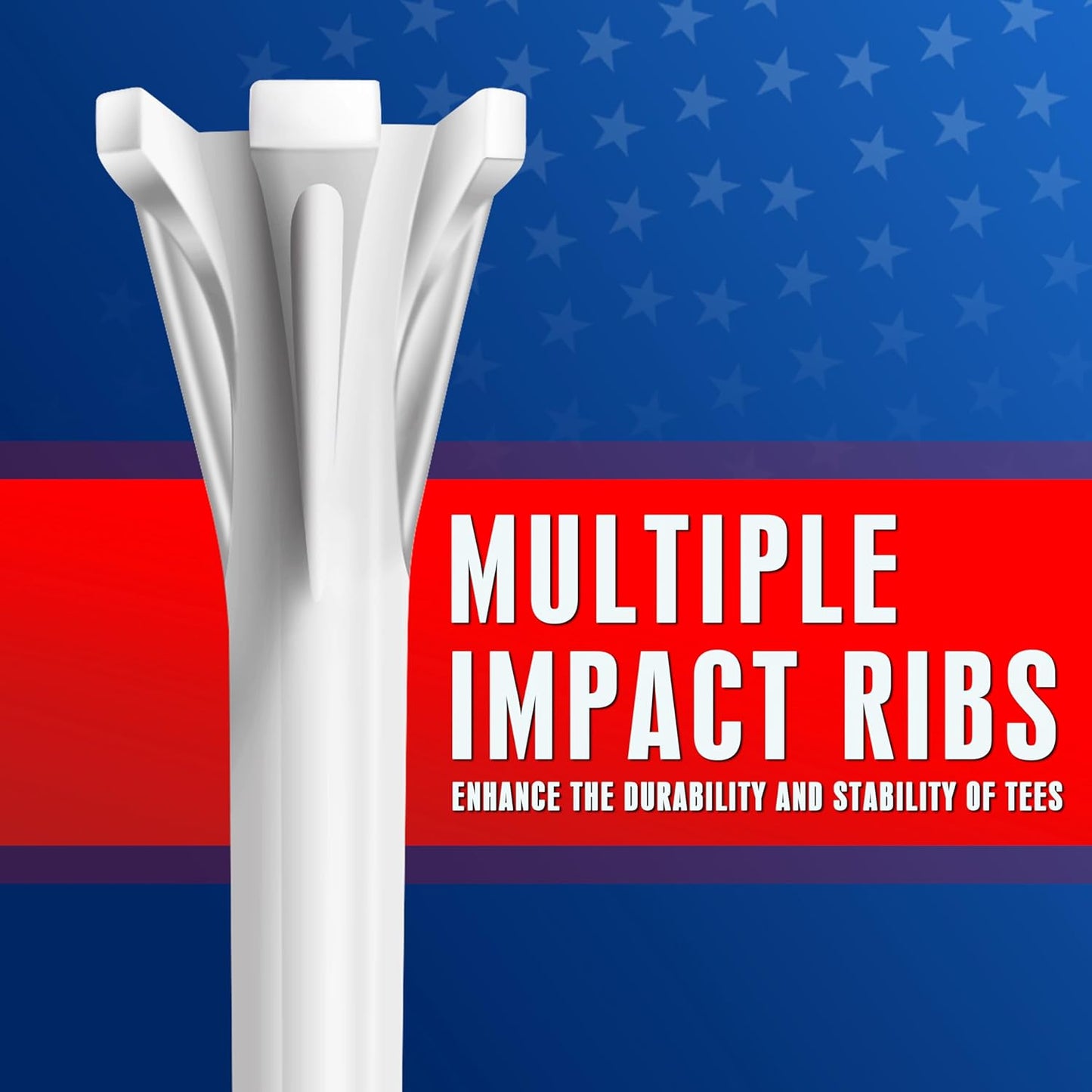 CHAMPKEY 5-Prong Plastic Golf Tees 120 Pack - Star and Stripe Marking System Golf Plastic Tees - Includes 100 Pcs 3-1/4" and 20 Pcs 1-1/2" Plastic GLF Tees