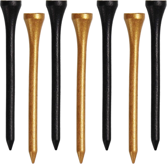 Golf Tees, 3 1/4Inch, 77 Count,Professional Deluxe Wooden Golf Tee, More Than 20 Colors Combination, Natural Hard Wood Golf Tee