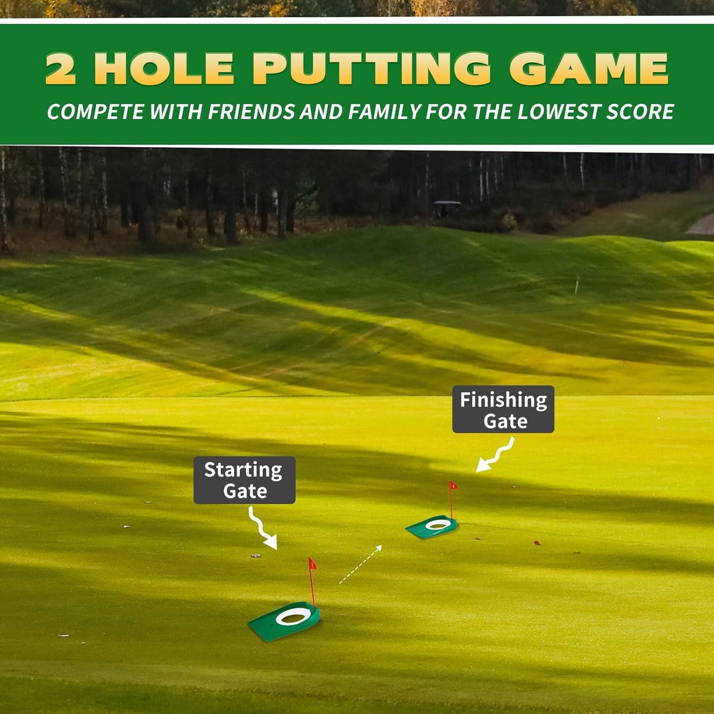 Sotiff Golf Putting Practice Cup Hole Training Aids Golf Accessories Training Putters with Plastic Flag for Adult Green Office Garage Yard Indoor Outdoor Practice