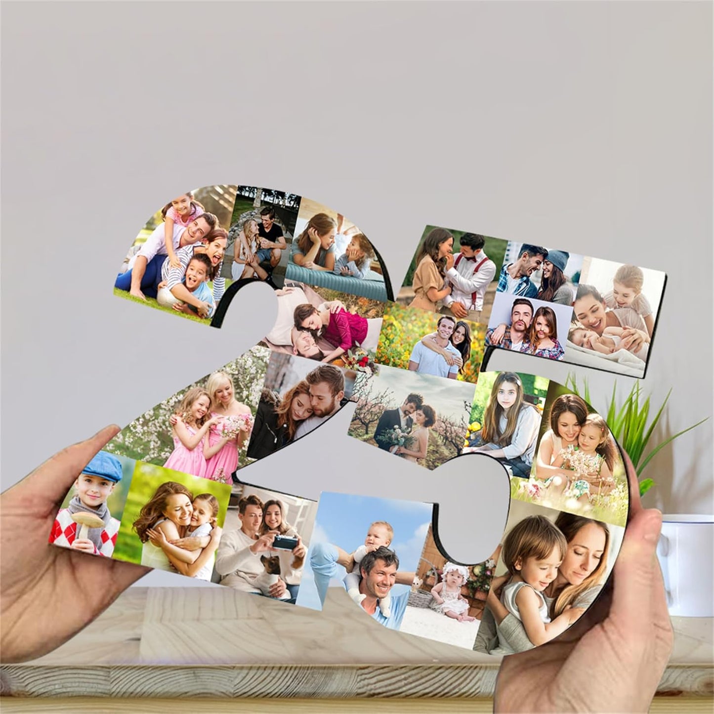 Personalized Numbered Photo Collage Frame with 1-20 Picture Custom Age Wood Picture Frame for Couple Friend Famliy Home Decor Gif for Anniversary Birthday 50th 16th 18th,Numbers Photo Frame