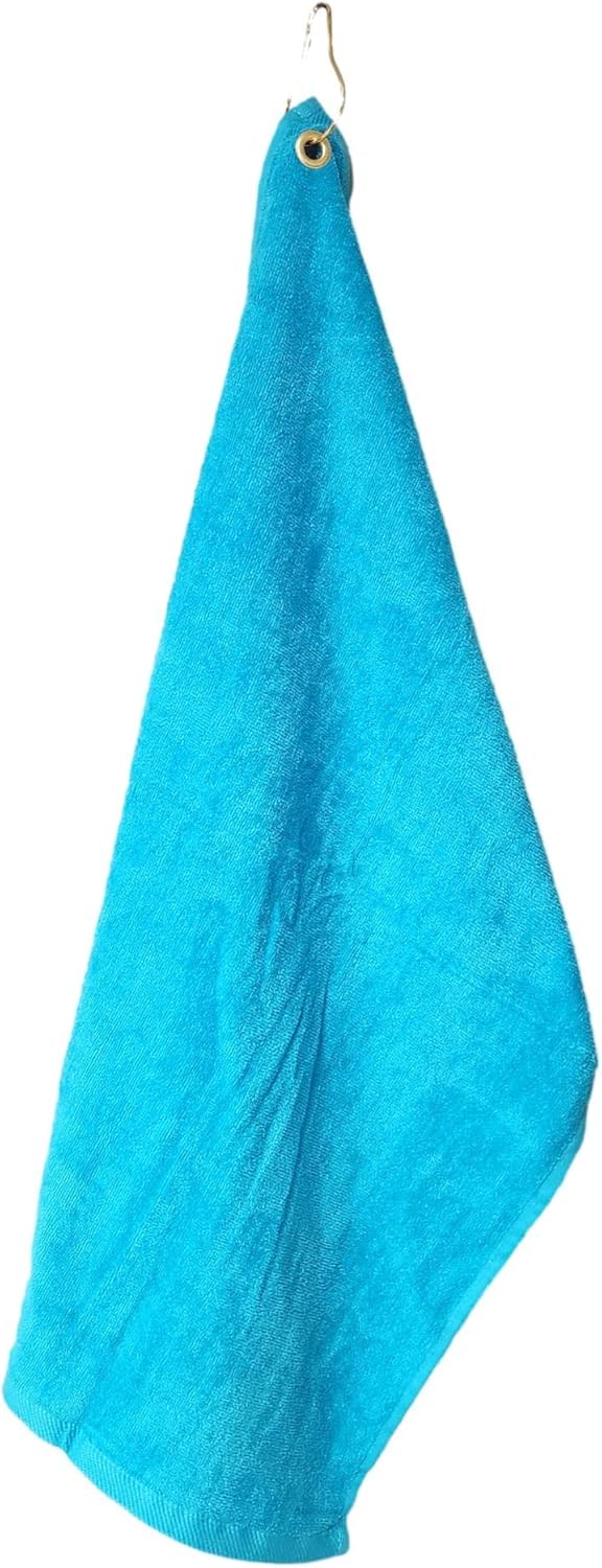 Cotton Golf Bag Towel with Clip (Turquoise)