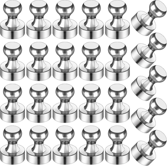 LOVIMAG Fridge Magnets 25Pcs Refrigerator Whiteboard Small Strong Magnet Classroom Kitchen Accessories Decorative Locker Set Decor Must Haves Office Calendar Refrigerador Magnetic Cute Crafts Silver