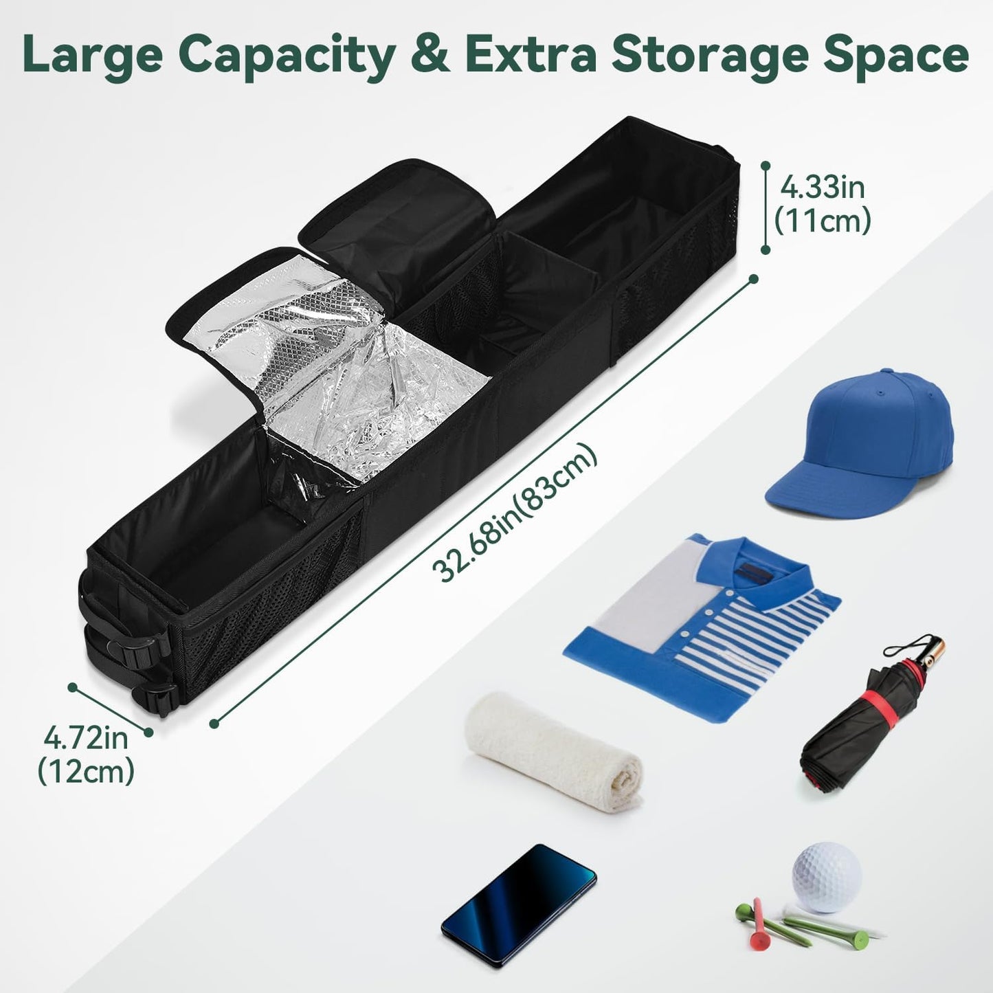 Grekos Golf Cart Inner Storage Tray, Upgraded 1680D Golf Cart Front Storage Basket