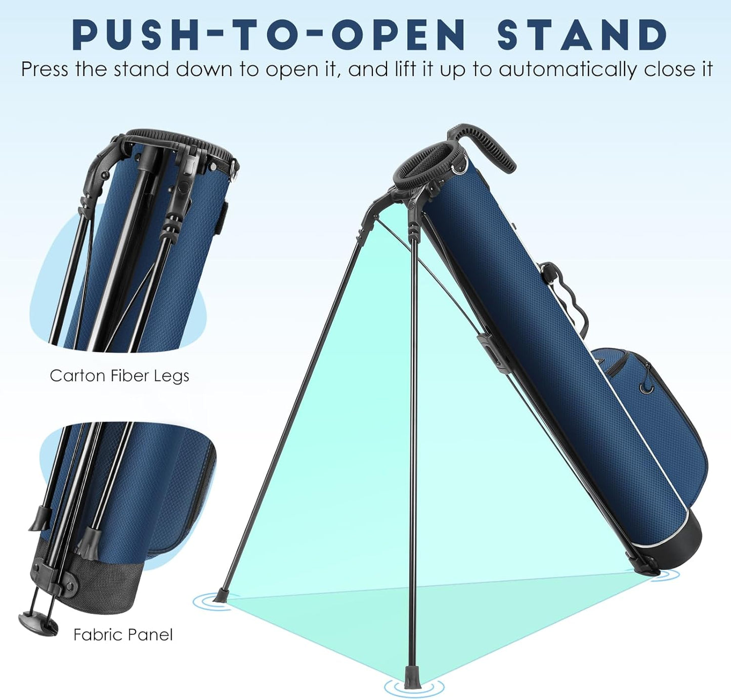 Findway Golf Stand Bag, Par 3 Golf Bag Pitch n Putt Small Golf Bag with Ball Holder and Cooler Bag, Lightweight Golf Carry Bag for Men Women