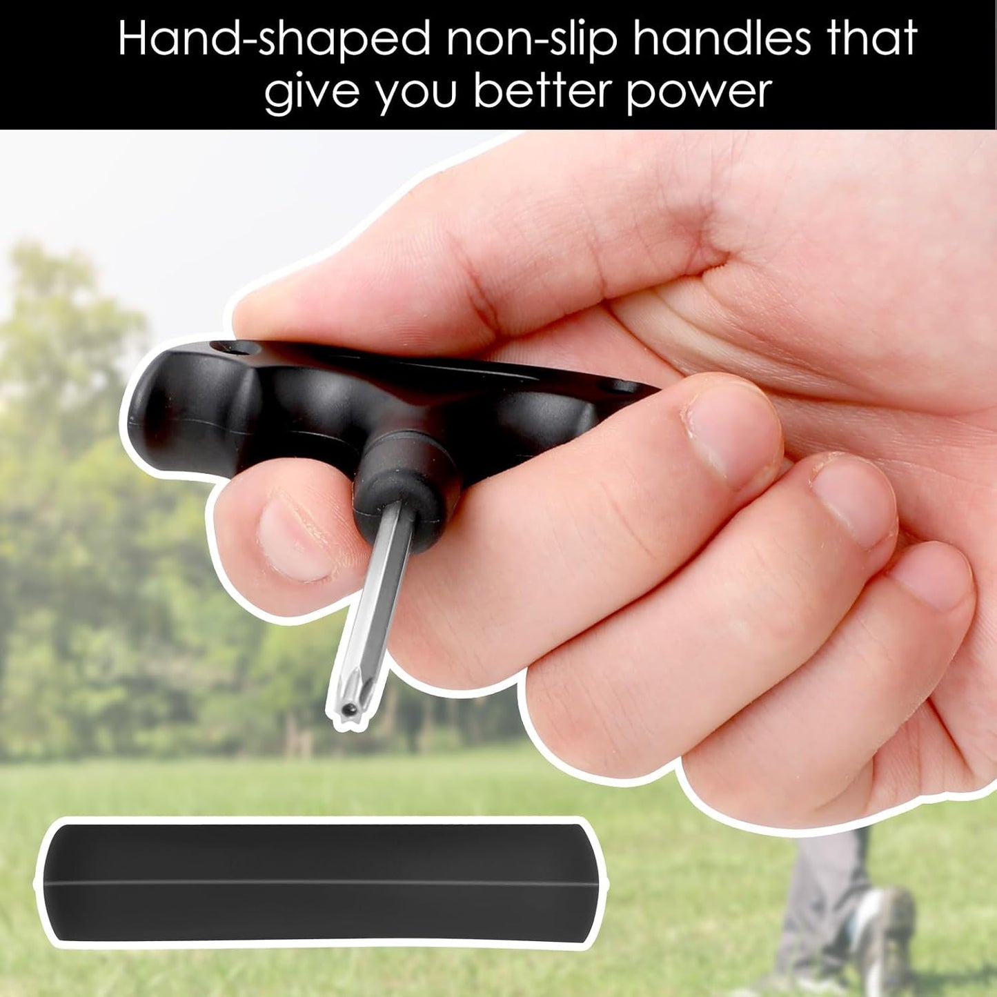 Golf Wrench Adjustable Golf Tool with Plastic Handle Golf Driver Spike Wrench Stainless Steel Golf Driver Tool for Golf Club Driver Equipment(Black)