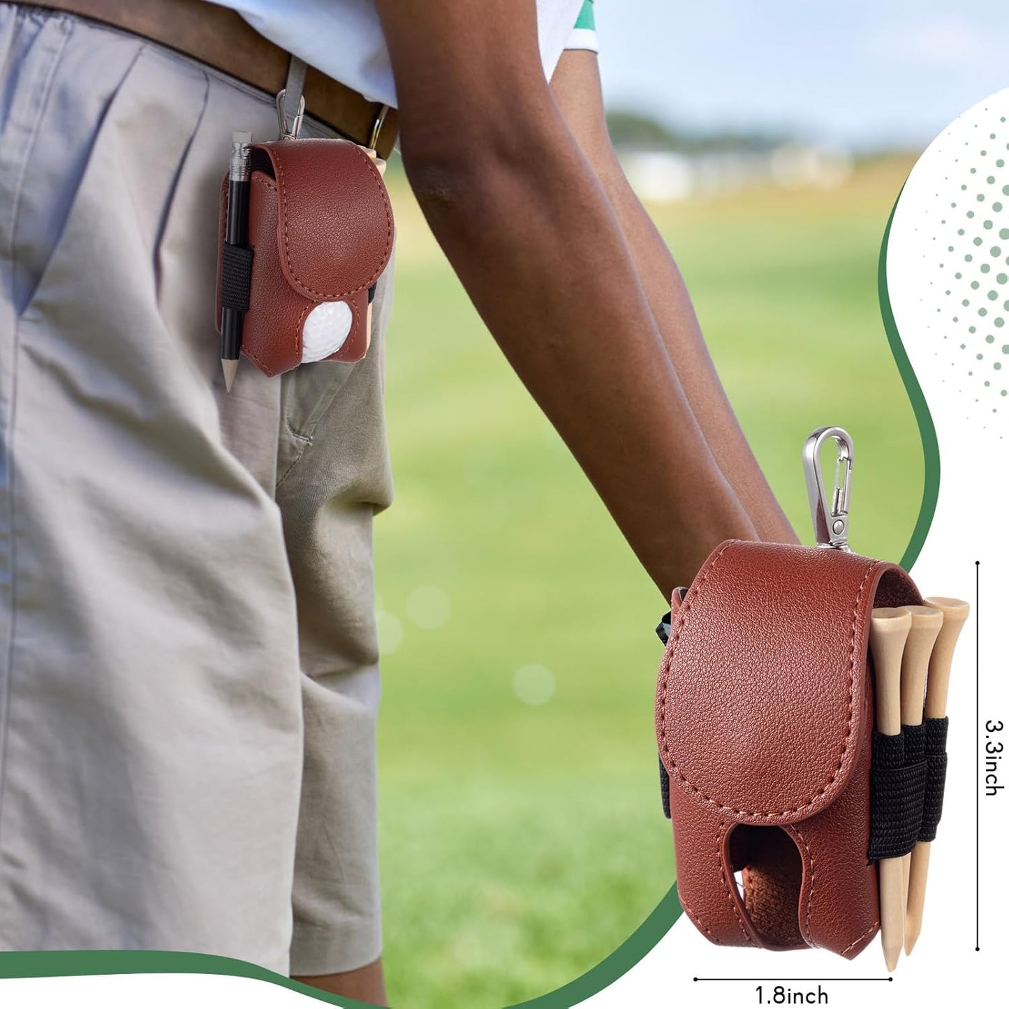 14 Pcs Golf Accessories Kit Gifts, Include Brown Scorecard Book, Golf Ball Bag with Hook Towel Tees Magnetic Ball Marker Divot Tool Cleaner Brush for Women or Men Gifts Set